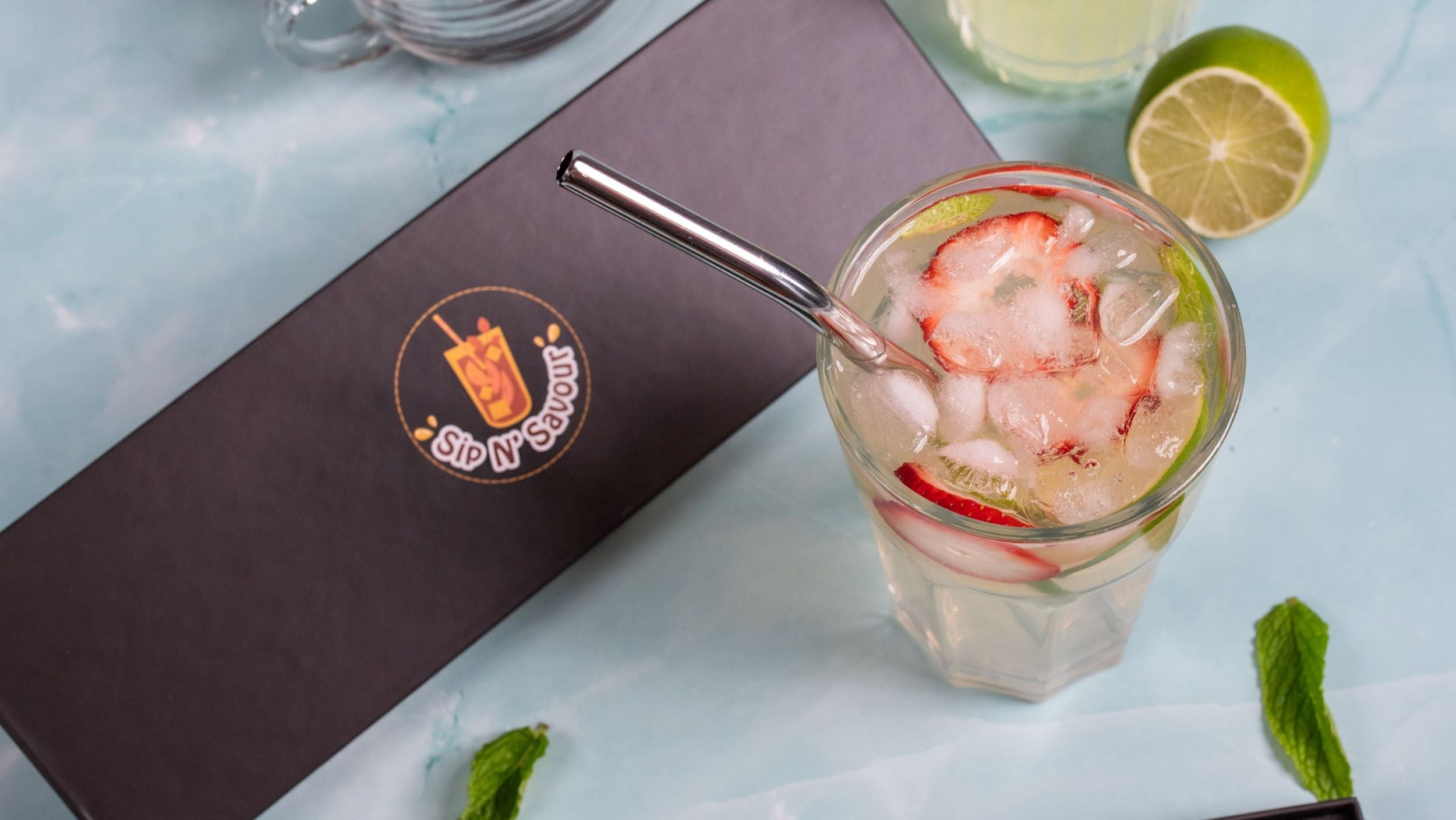 Load video: The Straw and Fork Being Used in a Cocktail
